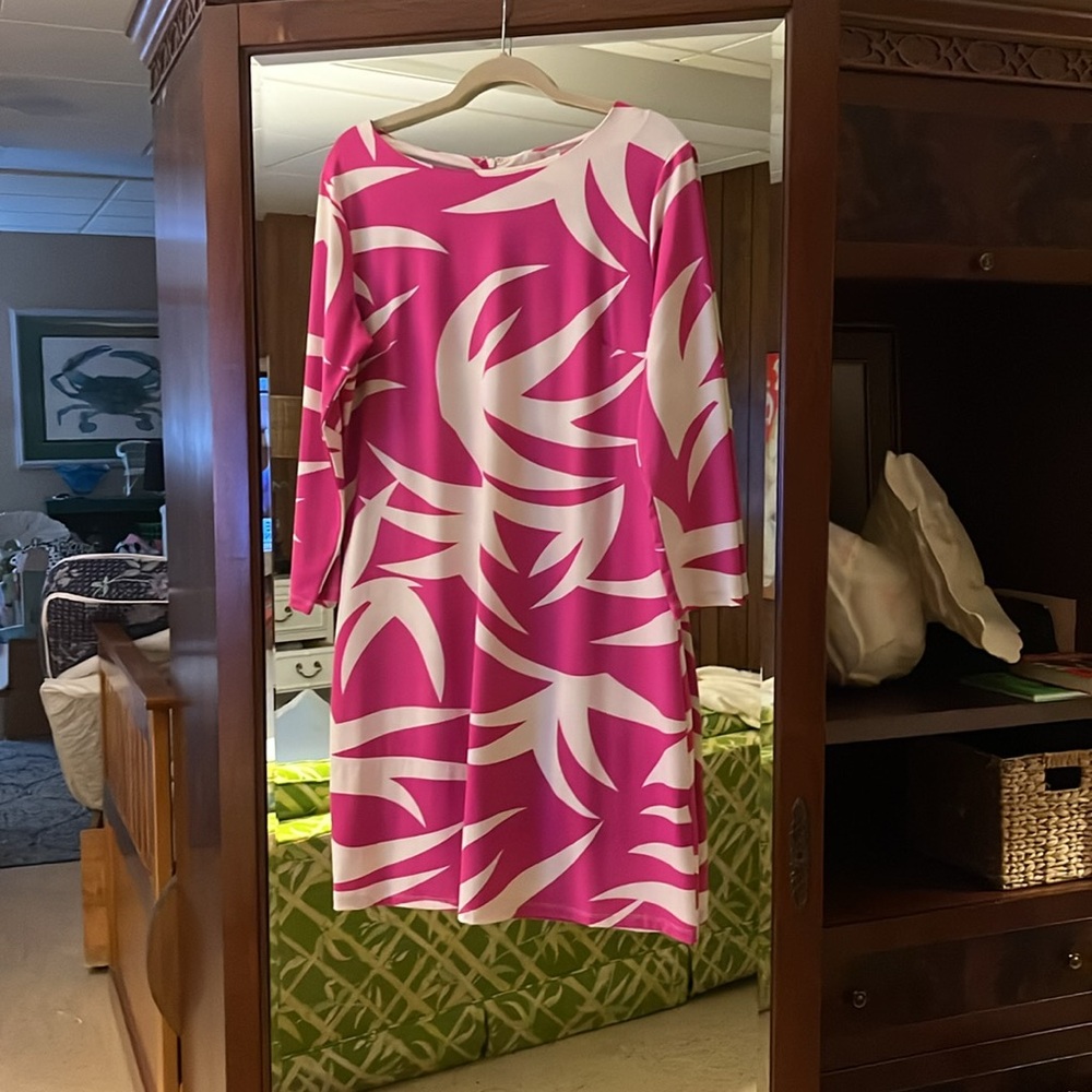 JB by Julie Brown Pink and Cream Patterned Dress XL